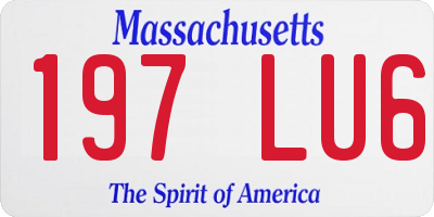 MA license plate 197LU6