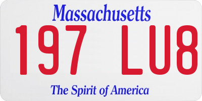 MA license plate 197LU8