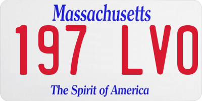 MA license plate 197LV0