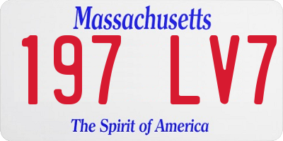 MA license plate 197LV7