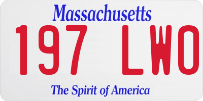 MA license plate 197LW0