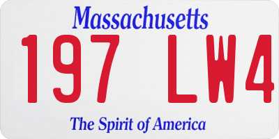 MA license plate 197LW4