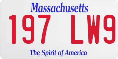 MA license plate 197LW9