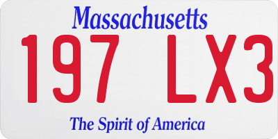 MA license plate 197LX3