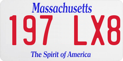 MA license plate 197LX8