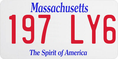 MA license plate 197LY6