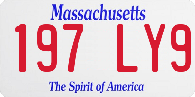 MA license plate 197LY9