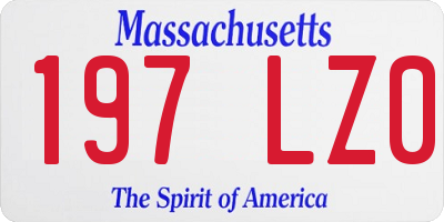MA license plate 197LZ0