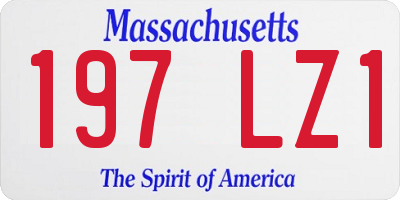 MA license plate 197LZ1