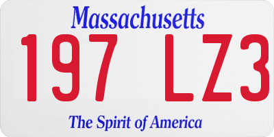 MA license plate 197LZ3