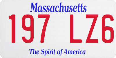 MA license plate 197LZ6