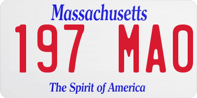 MA license plate 197MA0