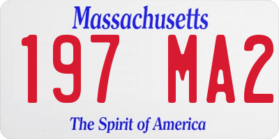 MA license plate 197MA2