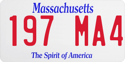 MA license plate 197MA4