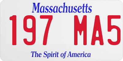 MA license plate 197MA5