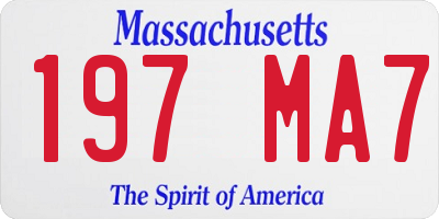 MA license plate 197MA7