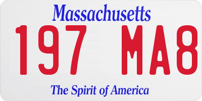 MA license plate 197MA8