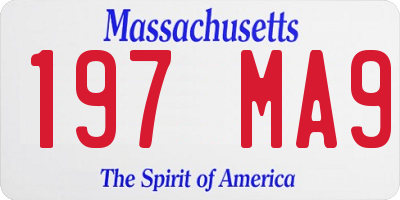 MA license plate 197MA9