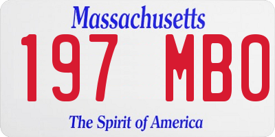 MA license plate 197MB0