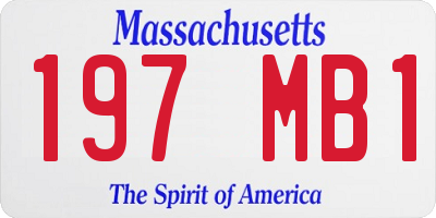 MA license plate 197MB1
