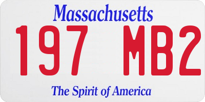 MA license plate 197MB2