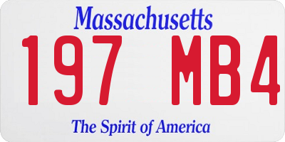 MA license plate 197MB4