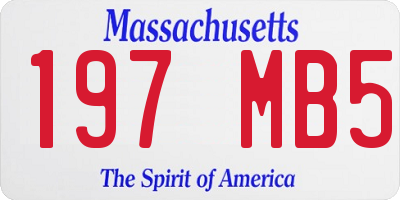 MA license plate 197MB5