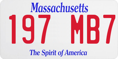 MA license plate 197MB7