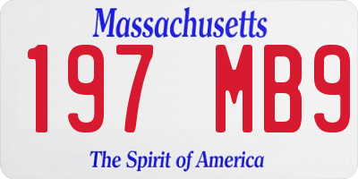 MA license plate 197MB9