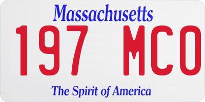 MA license plate 197MC0