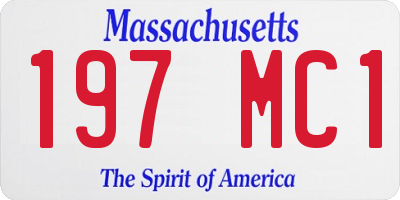 MA license plate 197MC1