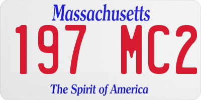 MA license plate 197MC2
