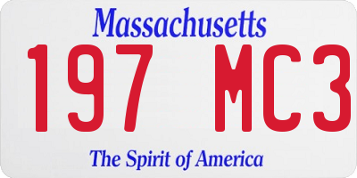 MA license plate 197MC3