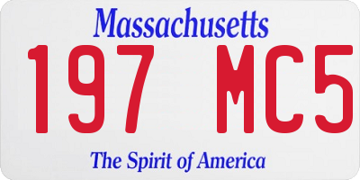 MA license plate 197MC5