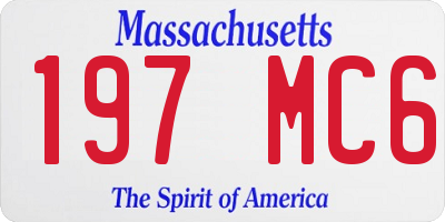 MA license plate 197MC6