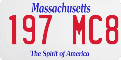 MA license plate 197MC8