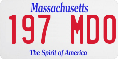 MA license plate 197MD0