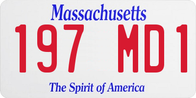 MA license plate 197MD1