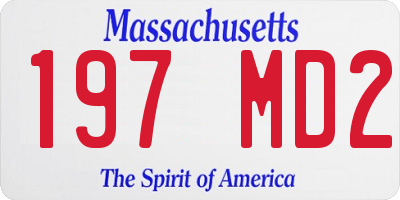 MA license plate 197MD2