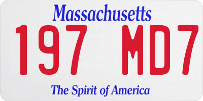 MA license plate 197MD7