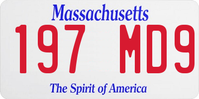 MA license plate 197MD9
