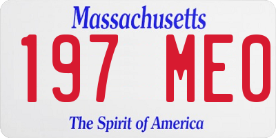 MA license plate 197ME0