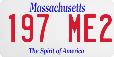 MA license plate 197ME2