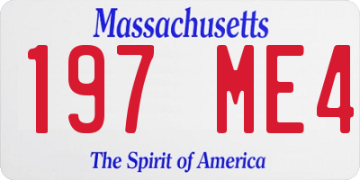 MA license plate 197ME4