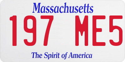 MA license plate 197ME5