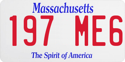 MA license plate 197ME6