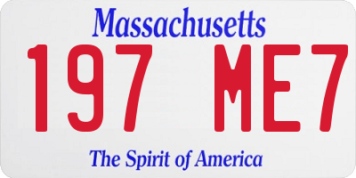 MA license plate 197ME7