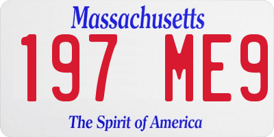 MA license plate 197ME9