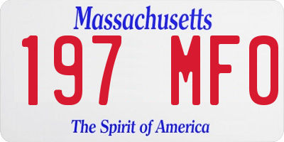 MA license plate 197MF0