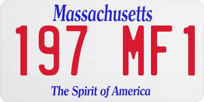 MA license plate 197MF1